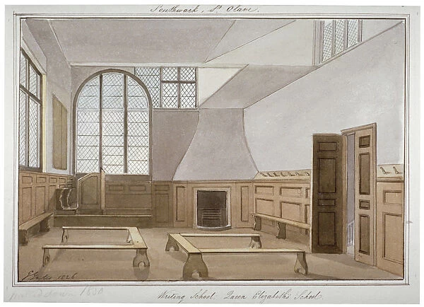 Interior view of St Olaves School on Tooley Street, Bermondsey, London, 1826. Artist