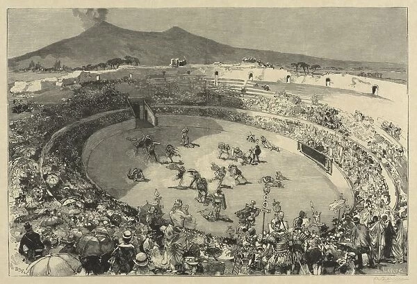 Italy. The Festival of Pompei, The circus of gladiators, 1884
