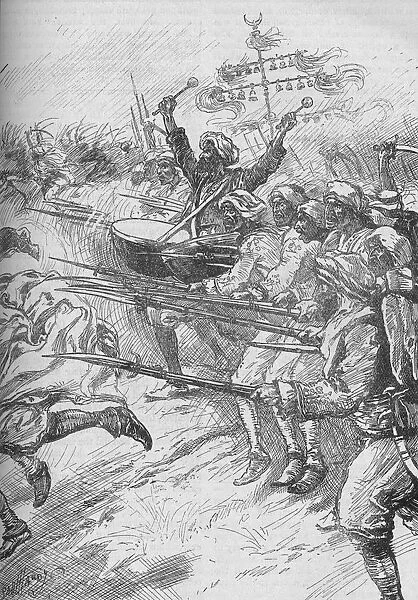 The Janissaries Rushed To The Attack At Full Speed And With Fixed Bayonets, 1902. Artist: Paul Hardy