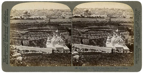 Jerusalem, as seen from the Mount of Olives, Palestine, 1901. Artist: Underwood & Underwood
