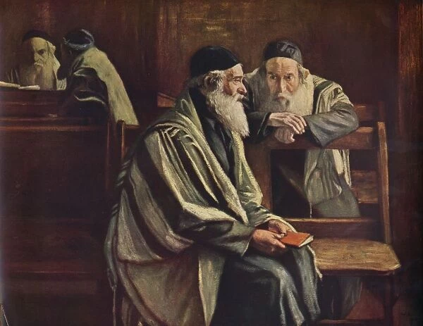 Jewish Synagogue, Spitalfields, 1935. Artist: William Rothenstein