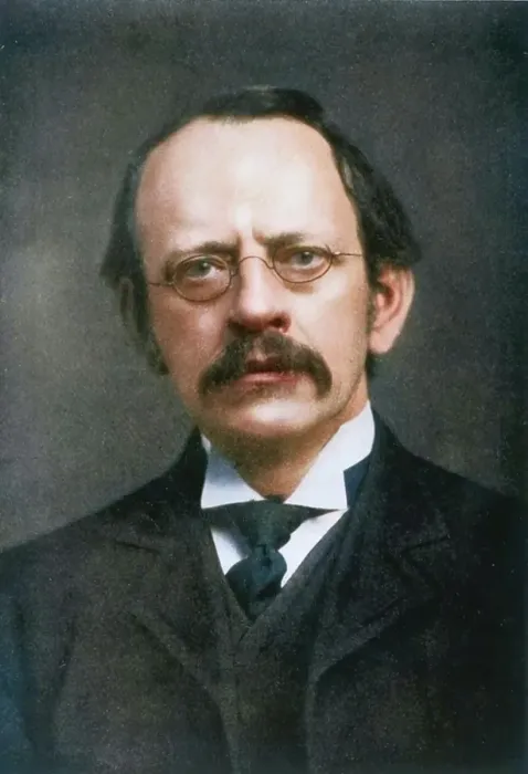 Framed Print : JJ Thomson, British physicist, in a colourised black and white print Framed Print : JJ Thomson, British physicist, in a colourised black and white print