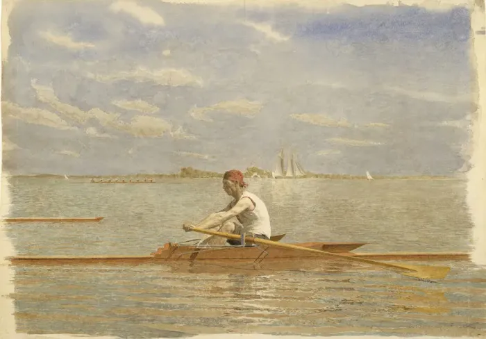 Framed Print : Thomas Eakins Print: John Biglin in a Single Scull, ca. 1873 Framed Print : Thomas Eakins Print: John Biglin in a Single Scull, ca. 1873