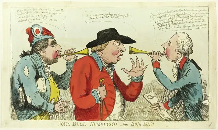 Framed Print : John Bull Humbugg'd Alias both Ear'd Print, May 12, 1794 Framed Print : John Bull Humbugg'd Alias both Ear'd Print, May 12, 1794