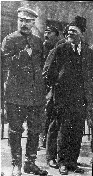 Josef Stalin and Mikhail Kalinin, Soviet leaders, 1930s