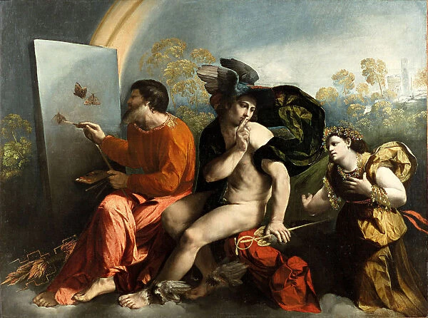 Jupiter, Mercury and the Virtue (Jupiter Painting Butterflies). Artist: Dossi, Dosso (ca. 1486-1542)