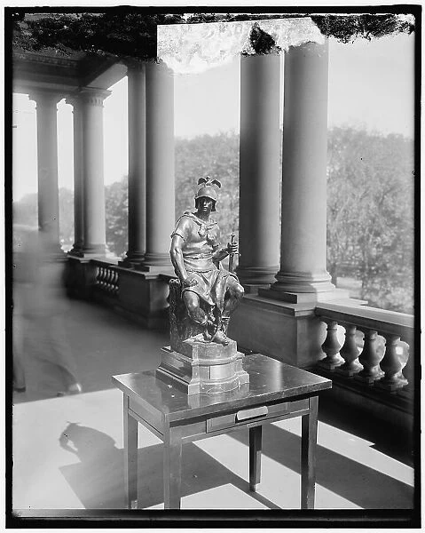 Jusserand presenting statue to Daniels, between 1910 and 1920. Creator: Harris & Ewing. Jusserand presenting statue to Daniels, between 1910 and 1920. Creator: Harris & Ewing