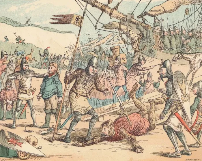 Framed Print : The Landing of William the Conqueror, c1884 Print Framed Print : The Landing of William the Conqueror, c1884 Print