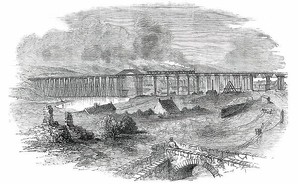 The Landore Viaduct, near Swansea, 1850. Creator: Unknown