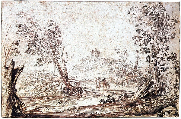 Landscape, 17th century. Artist: Guercino