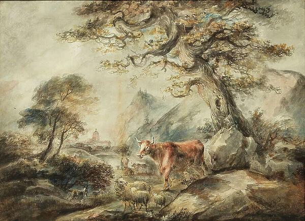 Landscape with Cattle, 1785. Creator: Elias Martin