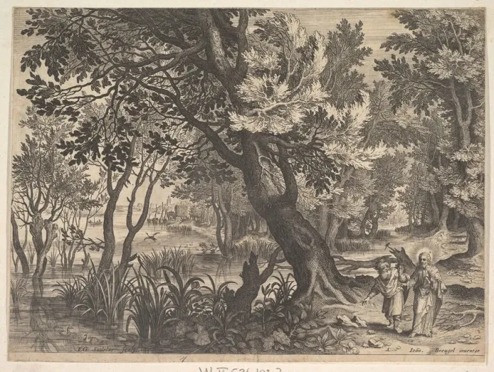 Framed Print : Print of Landscape with Christ Tempted by the Devil Framed Print : Print of Landscape with Christ Tempted by the Devil
