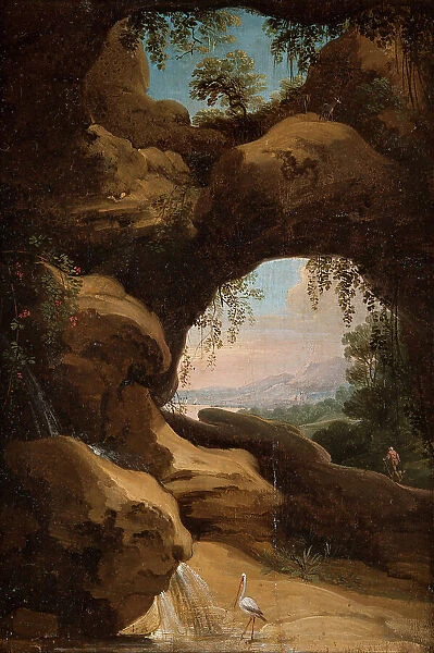 Landscape with views through the cave, from c.1635 until 1635. Creator: Jan Asselijin