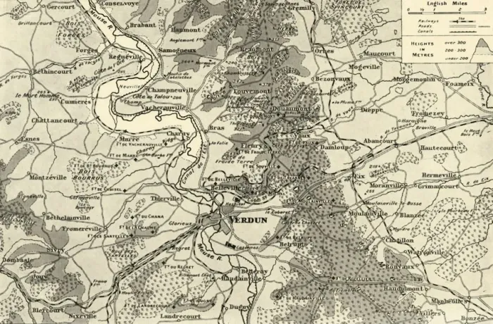 Framed Print : Large Scale Map of First Phase Verdun 1916 Print Framed Print : Large Scale Map of First Phase Verdun 1916 Print