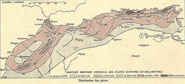'Le Climat, distribution des pluies; Afrique du nord, 1914. Creator: Unknown