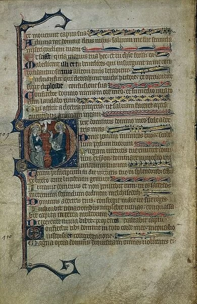 Leaf from a Psalter: Historiated Initial D with The Trinity, c
