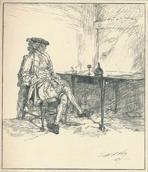 The Letter. Unpublished Pen Drawing, 1890, 1923. Artist: Edwin Austin Abbey