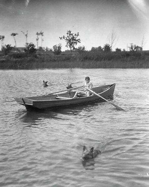 Lewisohn, Walter, Master, in a rowboat, 1926? Creator: Arnold Genthe