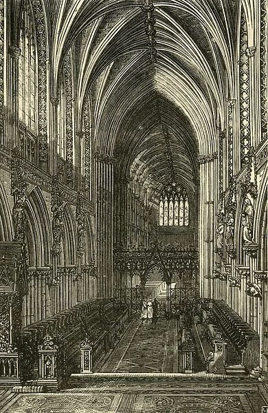 Lichfield Cathedral (Interior, looking West), 1898. Creator: Unknown