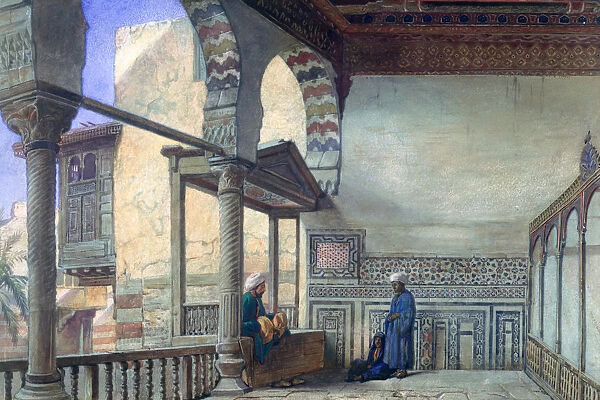 Loggia, Summer Reception, Memlook Radnau Beys House, Cairo, 1870. Artist: Frank Dillon