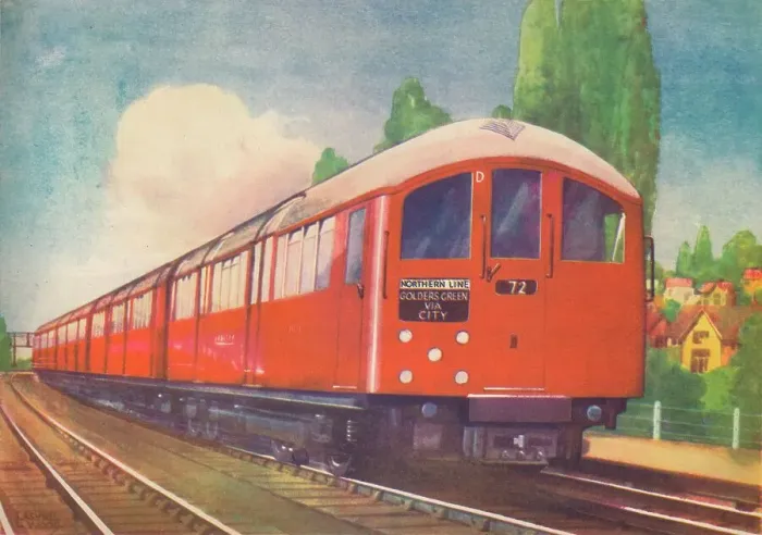 Framed Print : Print of a streamlined Northern Line train at London Underground Framed Print : Print of a streamlined Northern Line train at London Underground