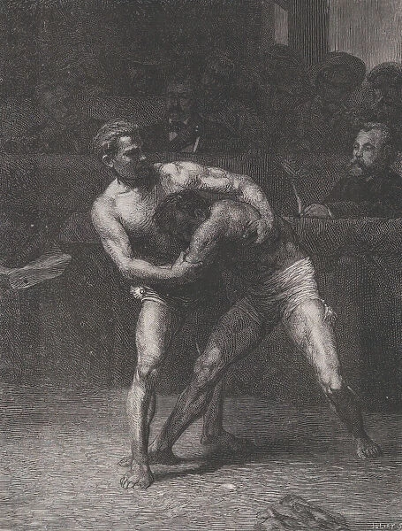 Lutteurs (The Wrestlers), from 'Le Monde Illustre', May 22, 1875