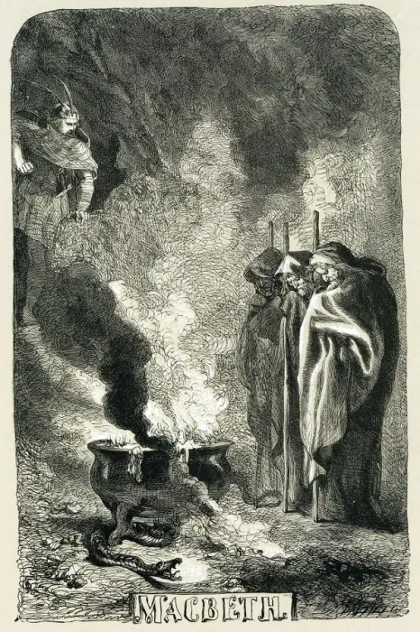 Framed Print : Macbeth and the Witches Print, 1858 Framed Print : Macbeth and the Witches Print, 1858