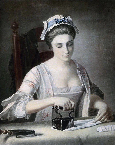 A maid ironing, 18th century. Artist: George Morland