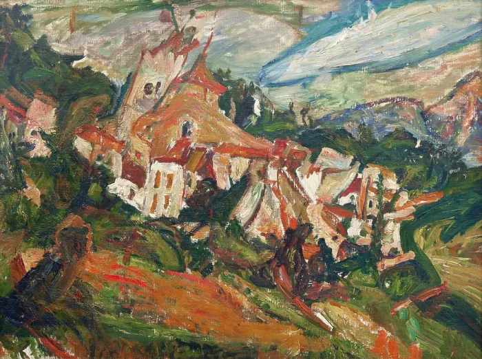 Framed Print : Maisons a Ceret Print, oil on canvas reproduction Framed Print : Maisons a Ceret Print, oil on canvas reproduction