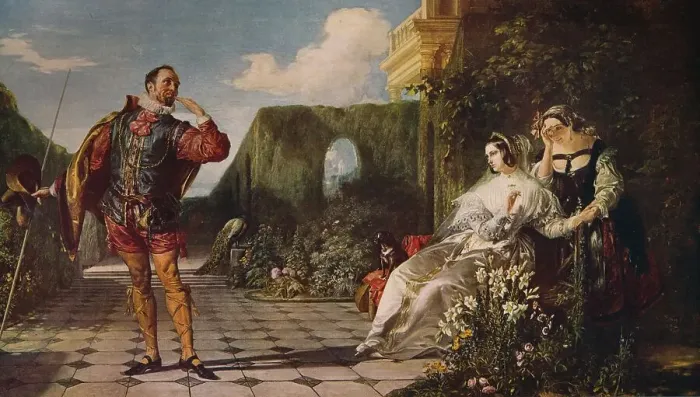 Framed Print : Malvolio and the Countess Print, c1840 Framed Print : Malvolio and the Countess Print, c1840