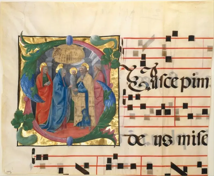 Framed Print : Manuscript Illumination Print, Presentation in the Temple