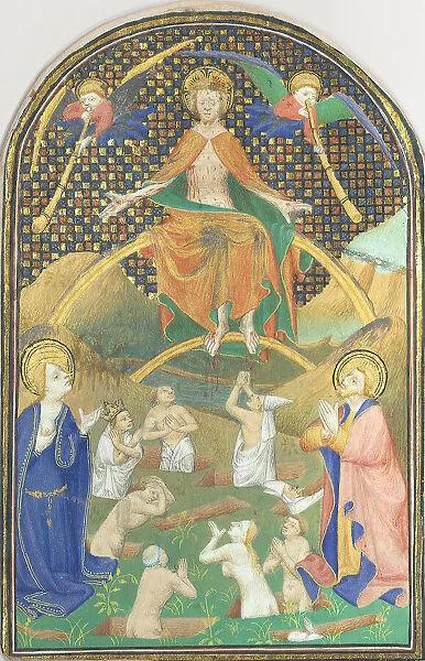 Manuscript Leaf with the Last Judgment, from a Book of Hours, French, ca. 1400