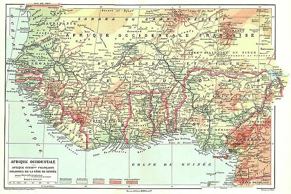 'Map, Afrique Occidentale; L'Ouest Africain, 1914. Creator: Unknown