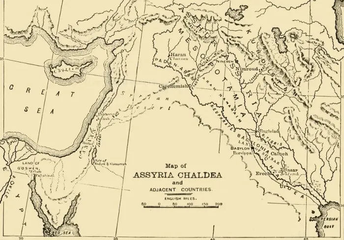 Framed Print : 1890 Assyria and Chaldea Map Print Framed Print : 1890 Assyria and Chaldea Map Print
