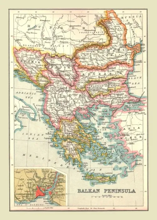 Framed Print : Heritage Images Print: Map of the Balkan Peninsula, 1902 Framed Print : Heritage Images Print: Map of the Balkan Peninsula, 1902
