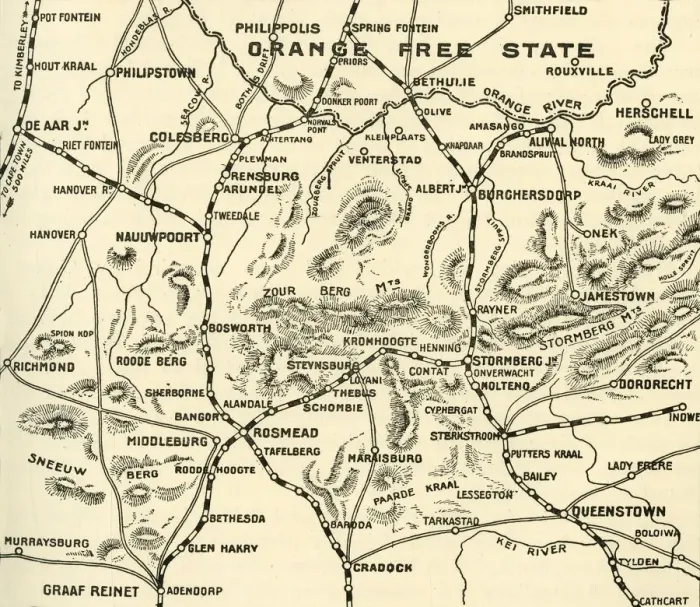 Framed Print : Map Print of Orange River Operations, 1900 Framed Print : Map Print of Orange River Operations, 1900