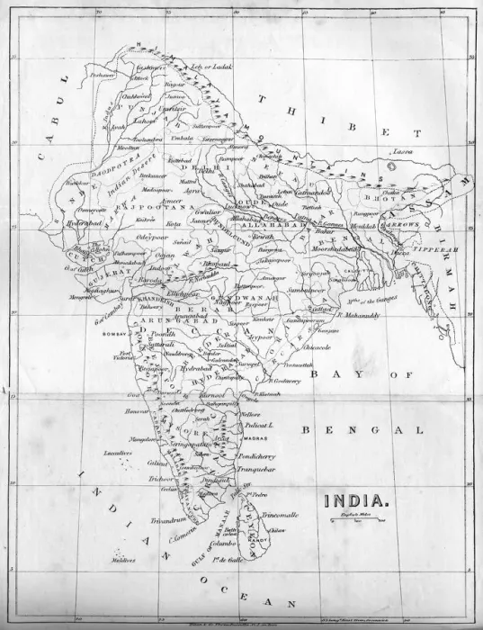 Framed Print : 1847 Map of India Print, The History of China and India Framed Print : 1847 Map of India Print, The History of China and India