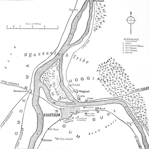 Map of Khartoum and Vicinity, c1885