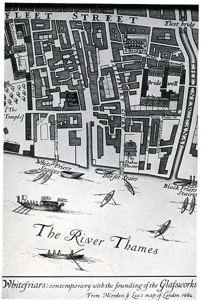 Map of London featuring Whitefriars, 1682 (1930). Artist: Morden & Lea