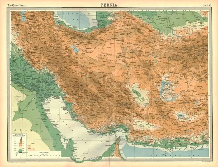 Framed Print : Persia Map Print, 19th Century Framed Print : Persia Map Print, 19th Century