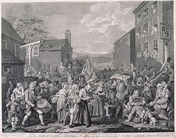 The March to Finchley, 1745. Artist: Luke Sullivan