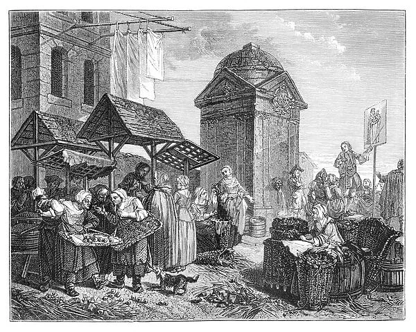 The Market At Maubert, (1885). Artist: Jeaurat