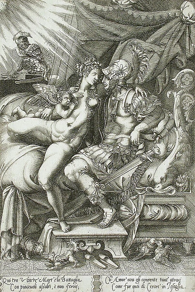 Mars and Venus (image 1 of 2), 16th century. Creator: Enea Vico