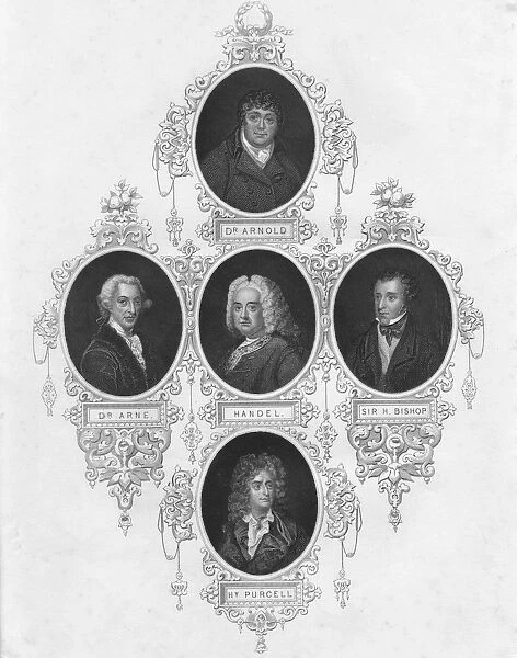 Medallion portraits of British composers, (early-mid 19th century)