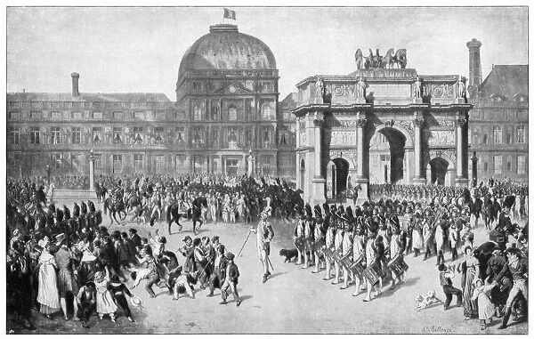 A military parade through Paris, France, c18th century