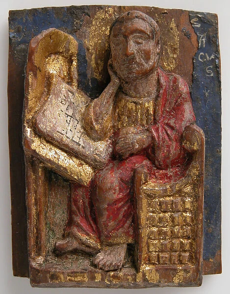 Miniature Relief of Saint Mark at His Writing Table, German, ca. 1200-1225
