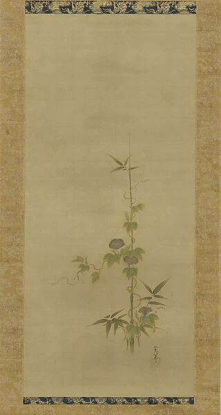 Morning glory and bamboo (part of a set), Edo period, mid 17th-early 18th century