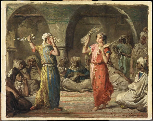 Moroccan dancers. The Handkerchief Dance, 1849. Creator: Chasseriau, Theodore (1819-1856)
