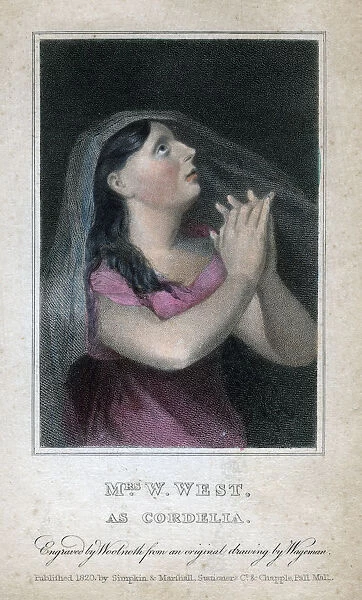 Mrs W West as Cordelia, 1820. Artist: Woolnoth