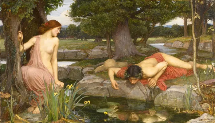 Framed Print : Narcissus and Echo Print, Walker Art Gallery Collection Framed Print : Narcissus and Echo Print, Walker Art Gallery Collection